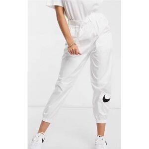 Nike Women’s High-Rise White Swoosh Cargo Windbreaker Jogger Pants Size XL